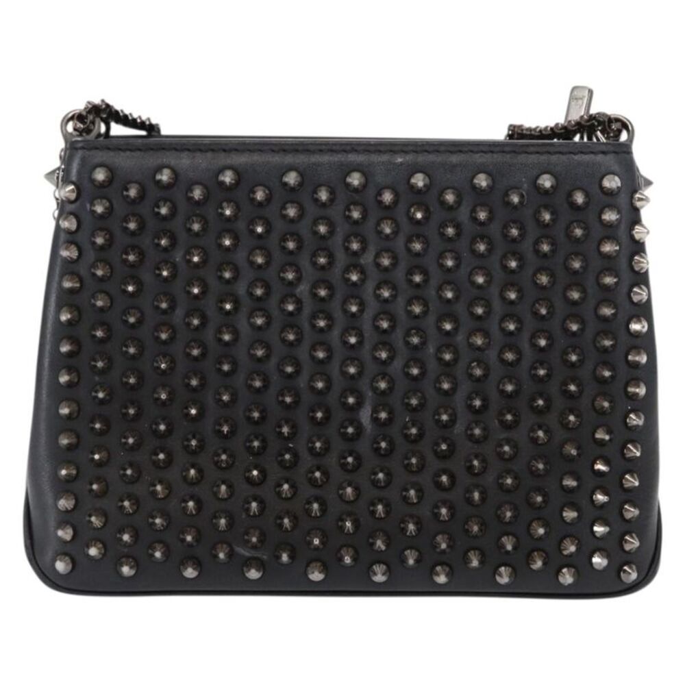 Christian Louboutin Triloubi Chain Leather Black Leather Handbag